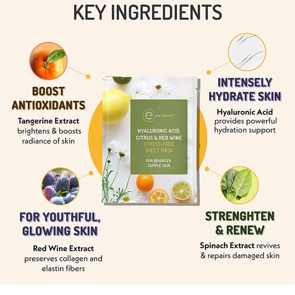 Anti-Aging Face Mask Sheet Pack X5 Moisturizing Anti-Wrinkle Facial Hyaluronic - Picture 2 of 8